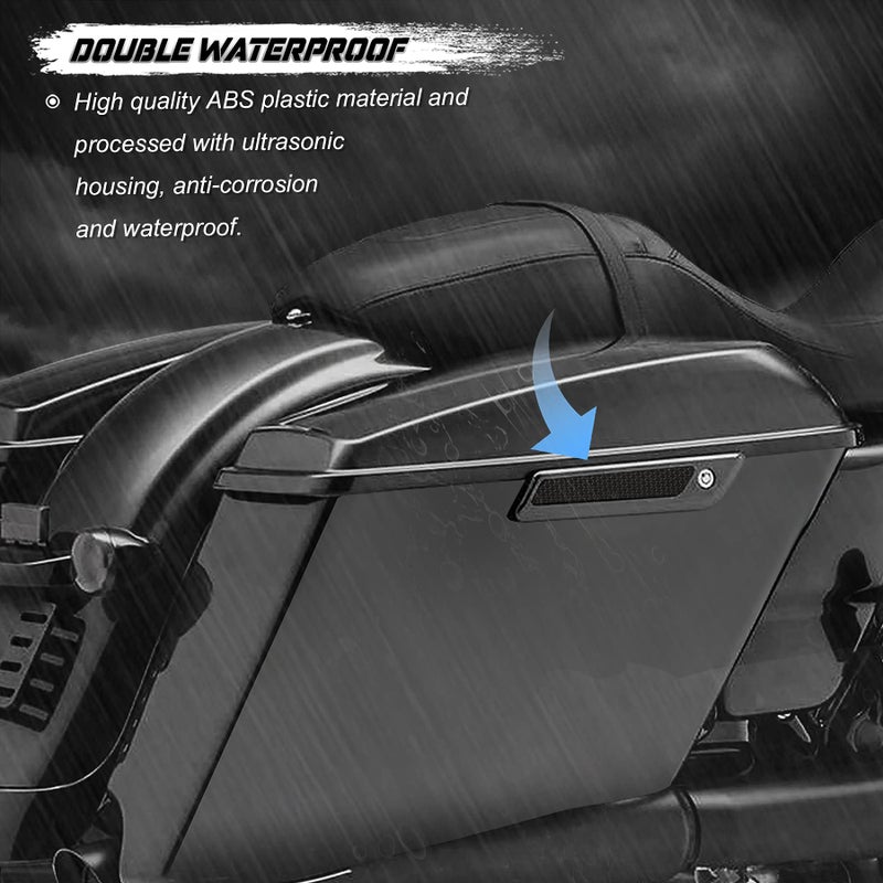 NTHREEAUTO Black Saddle Bag Reflector Inserts Latch Covers Compatible with 2014-2020 Harley Touring model,FLT, FLHT Road King,Road Glide,Street Glide - Image 3